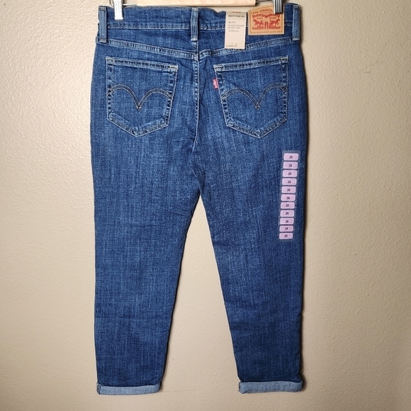 Levis Womens Boyfriend Hypersoft Lightly Distressed Cuffed Jeans-Sz 28x27 (NWT) - Picture 6 of 11